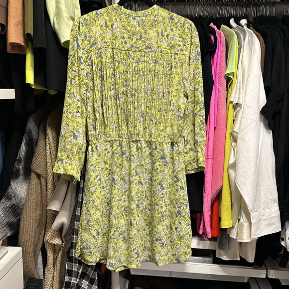 Maeve Anthropologie Galen Ray Of Sunshine Yellow Floral Dress - Picture 4 of 7